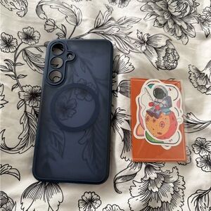 Navy Blue Samsung S25+ Phone Case Sticker Set